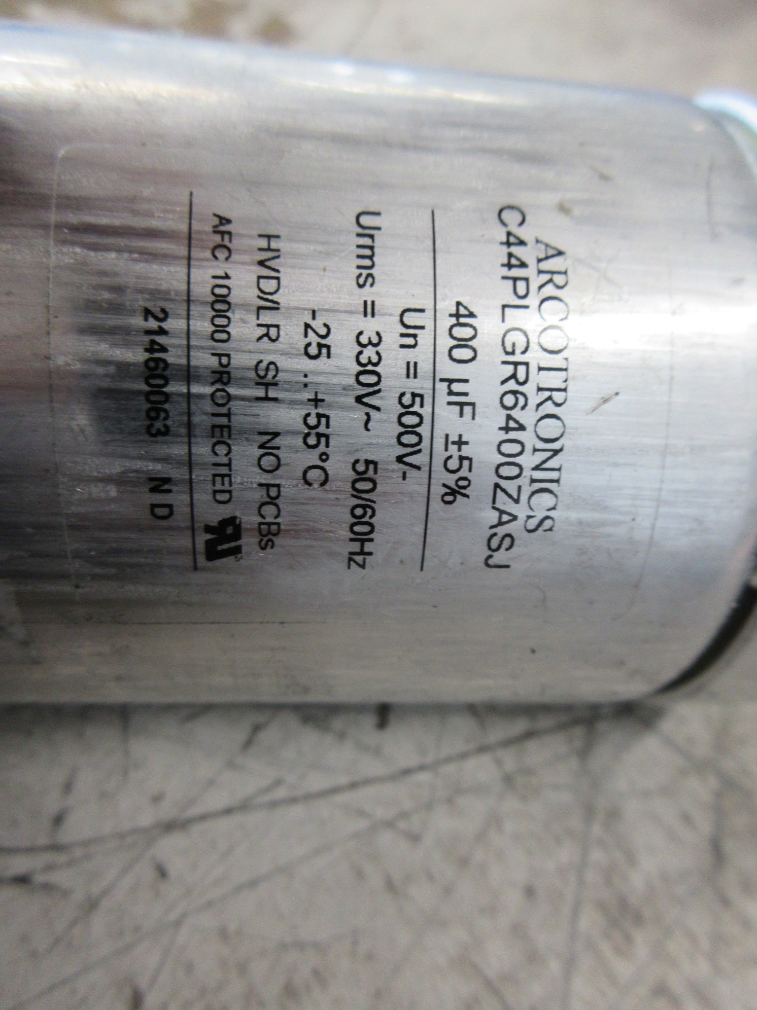 Arcotronics Capacitor C44PLGR6400ZASJ 400uF 330V Used