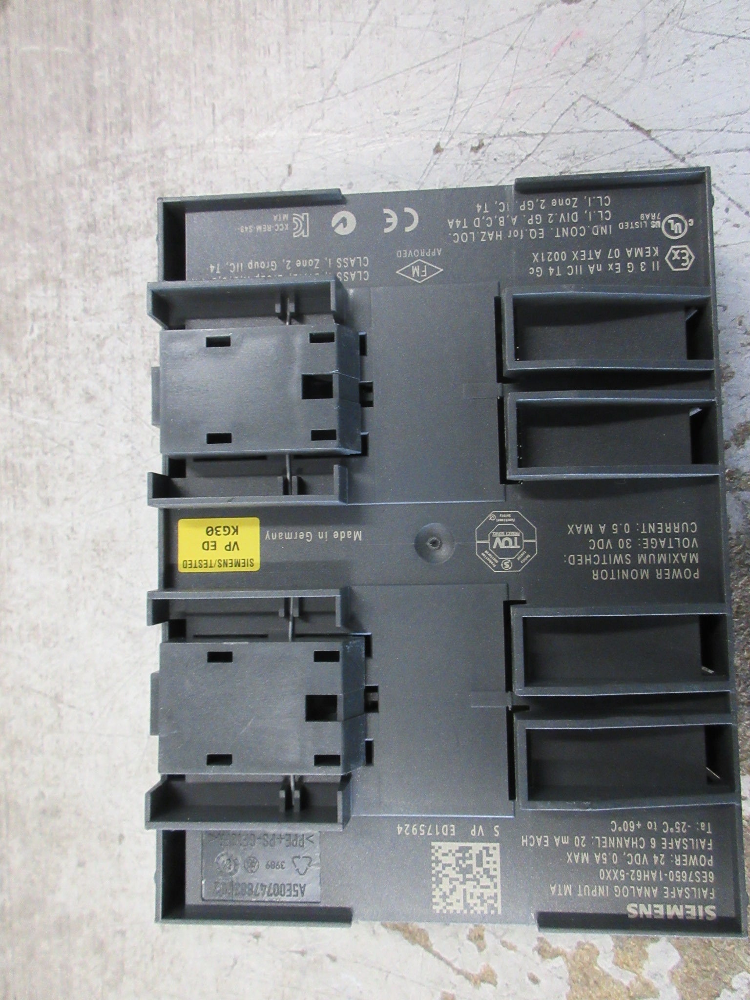 Siemens FailSafe Analog Input MTA 6ES7650-1AH62-5XX0 6-Ch 24VDC 0.5A Used