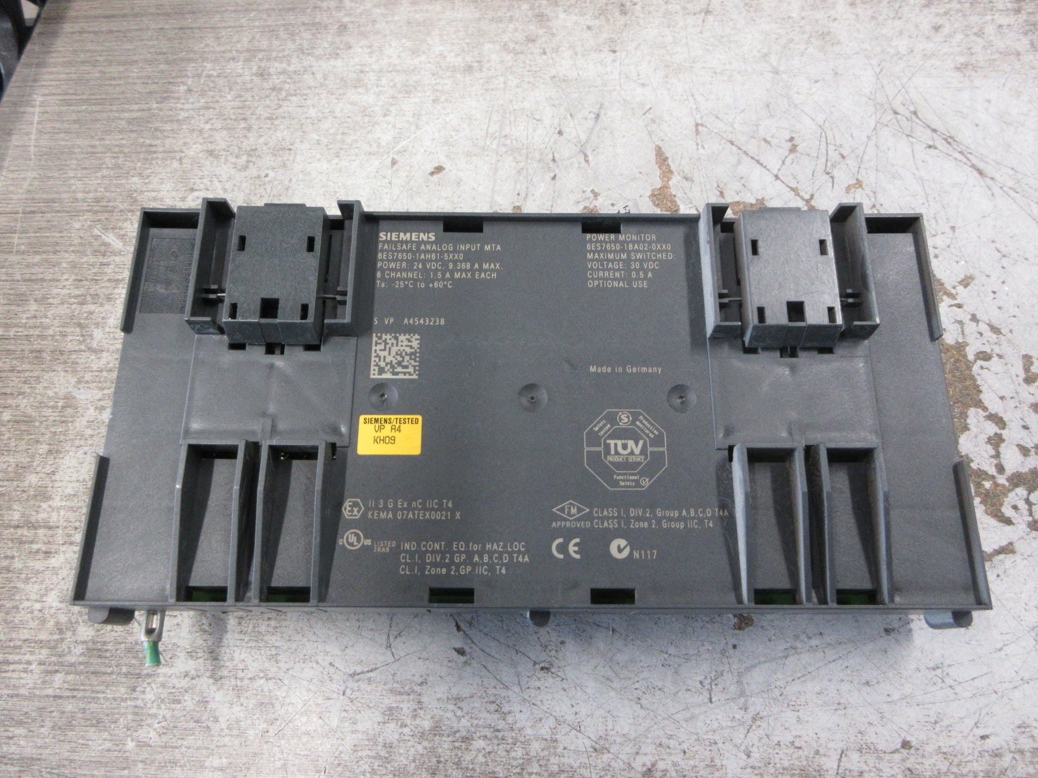 Siemens FailSafe Analog Input MTA 6ES7650-1AH61-5XX0 6-Ch 9.368A 24VDC Used