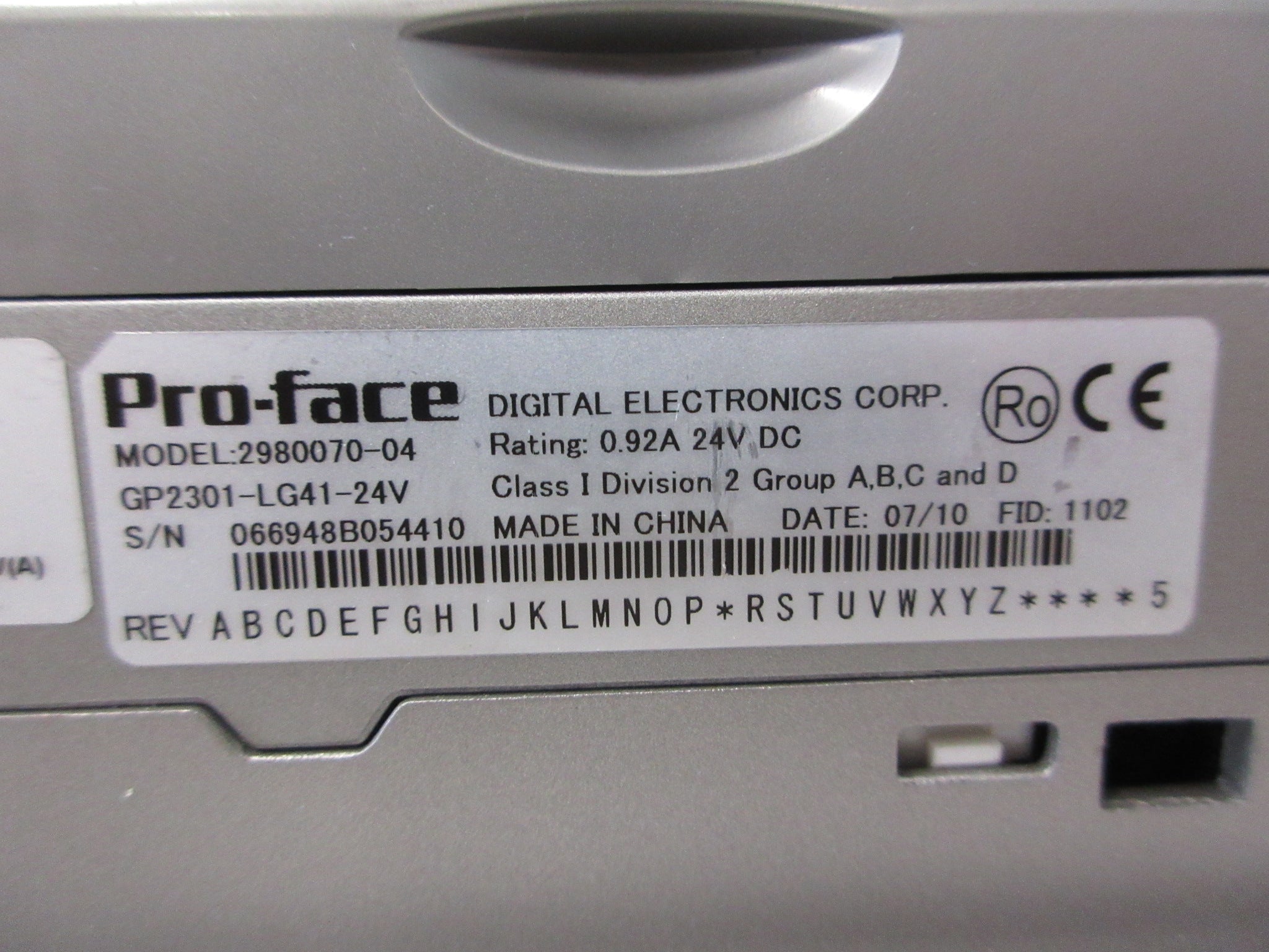 Digital Electrinics Corp. Pro-Face Industrial Touch Screen Panel Used
