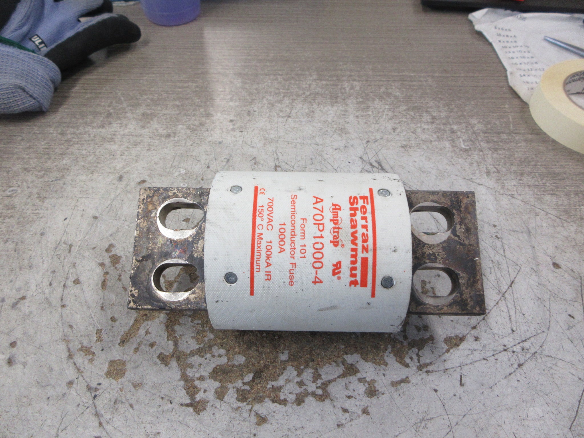 Ferraz Shawmut Amp-Trap Fuse A70P1000-4 1000A 700V Used