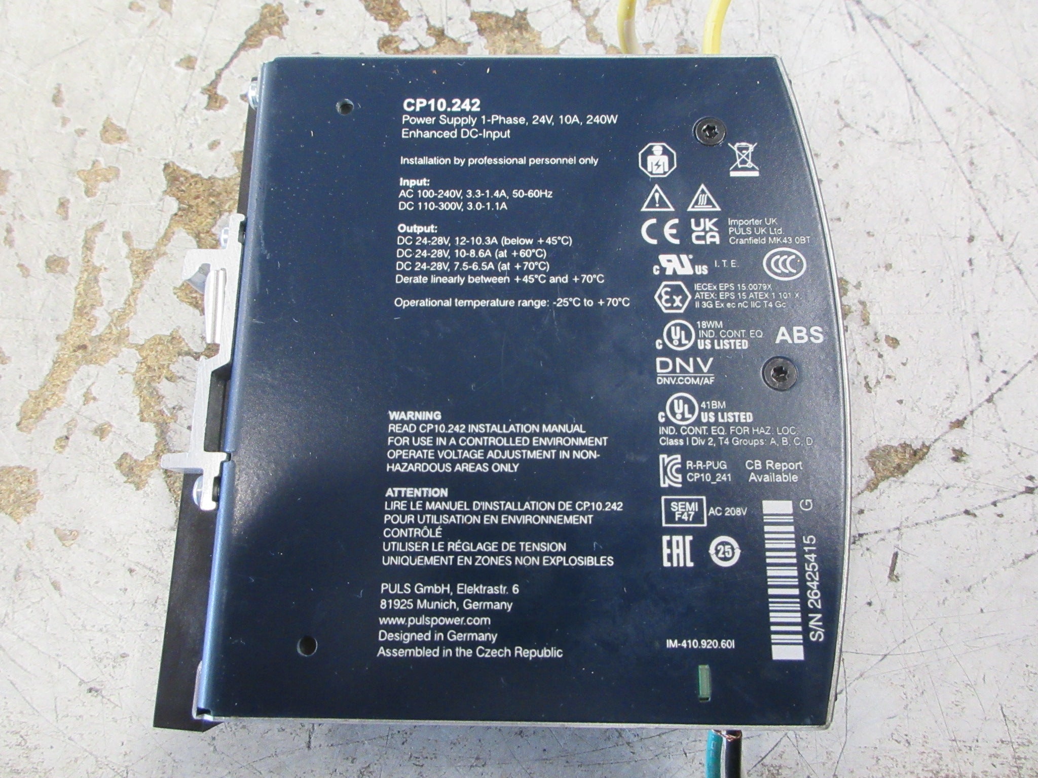Puls Dimension Power Supply CP10.242 240W Used