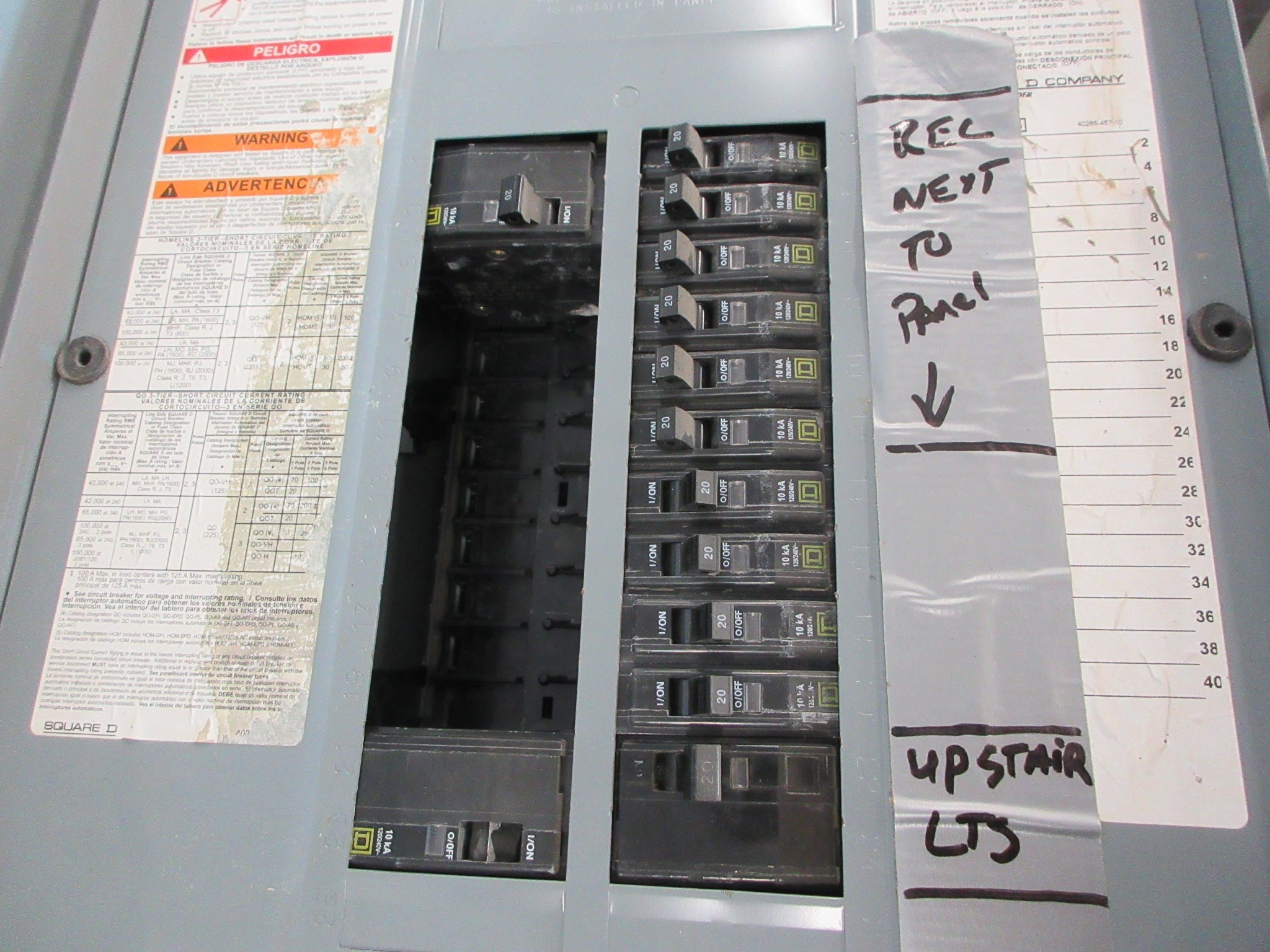 Square D Main Lug Circuit Breaker Panel 120/240V 100A 3R Enclosure Used