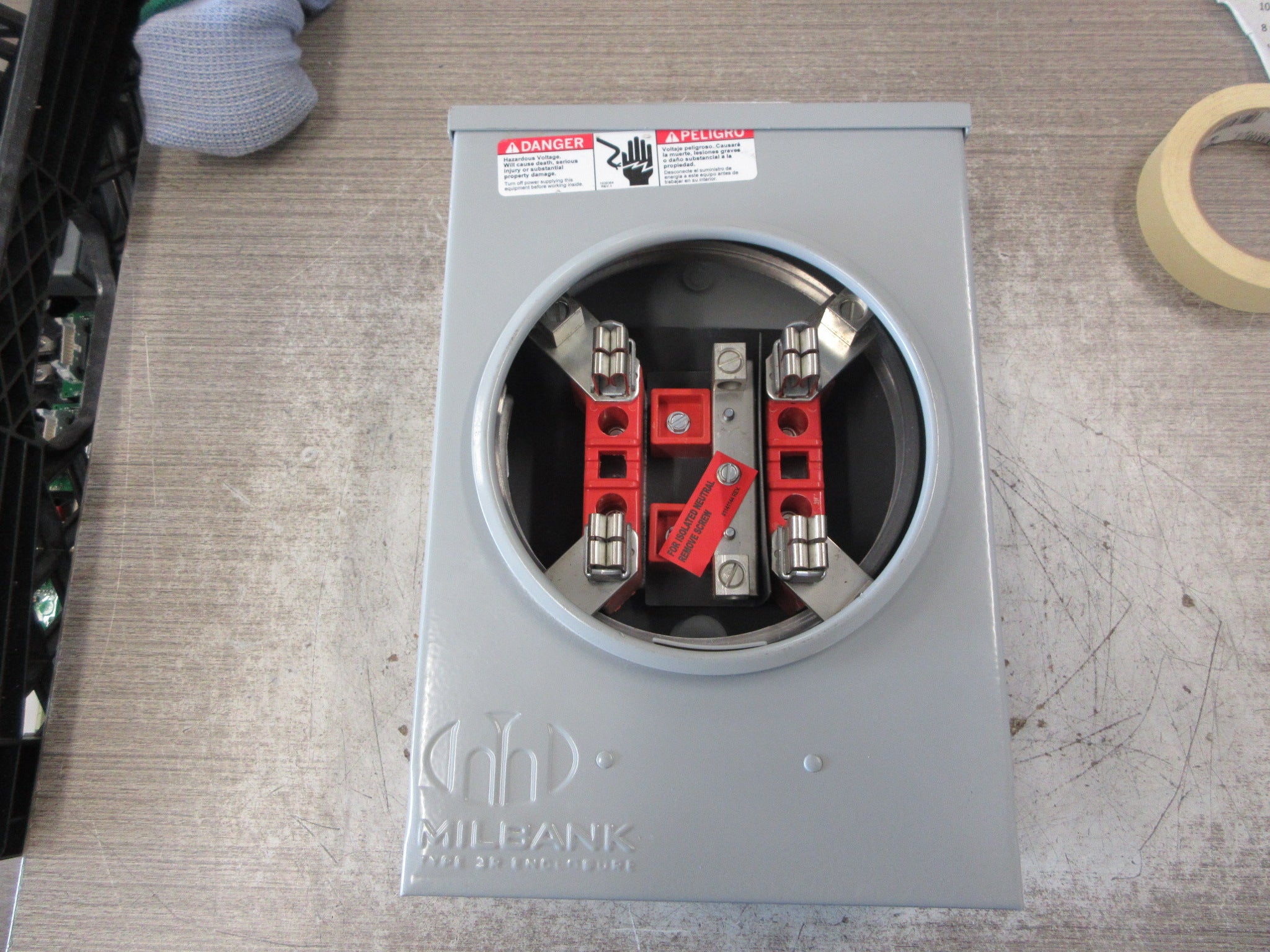 Milbank 3R Meter Socket U5929-XL-INS 100A 600V 1Ph 3W Used