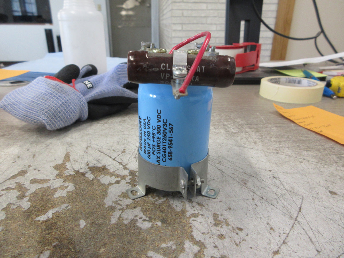 Mallory Capacitor CG601T250V3C 600uF 250VDC W/TD-1 Board Used