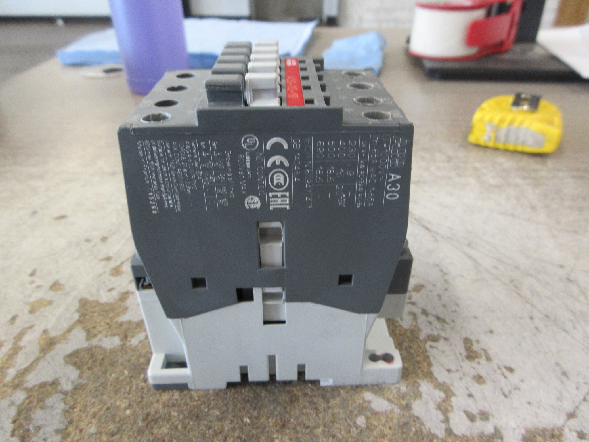 ABB Contactor A30-30-10 110-120V Coil 50A 600V *Chipped Terminal Coil* Used