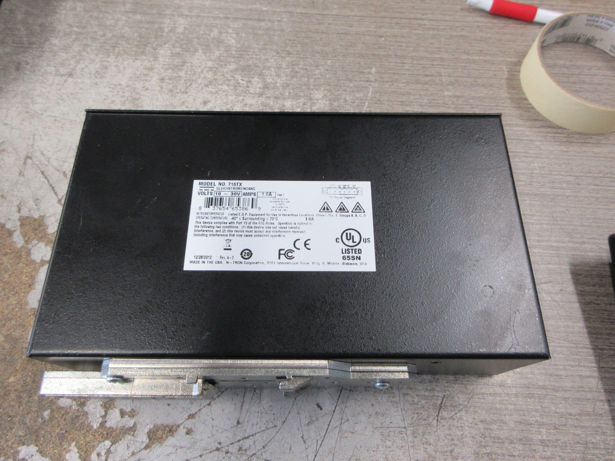 N-Tron Managed Ethernet Switch 716TX 16-Port 10/100 10-30VDC 1.6A Used