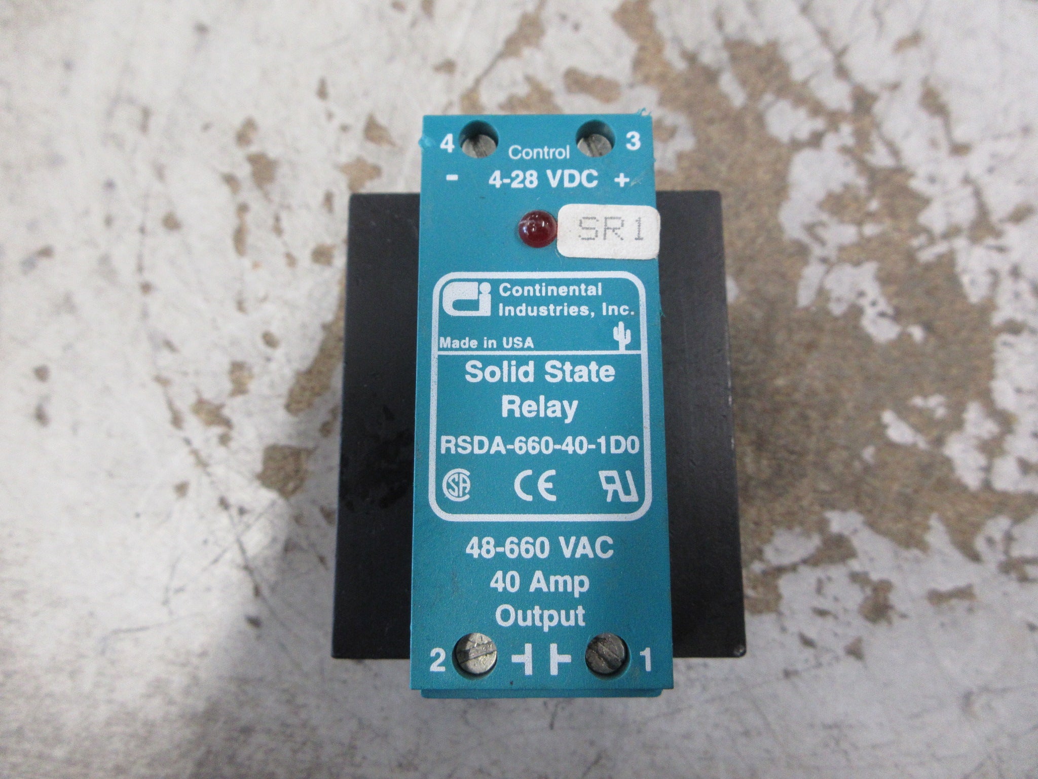 Continental Industries Solid State Relay RSDA-660-40-1D0 48-660VAC 80A Used