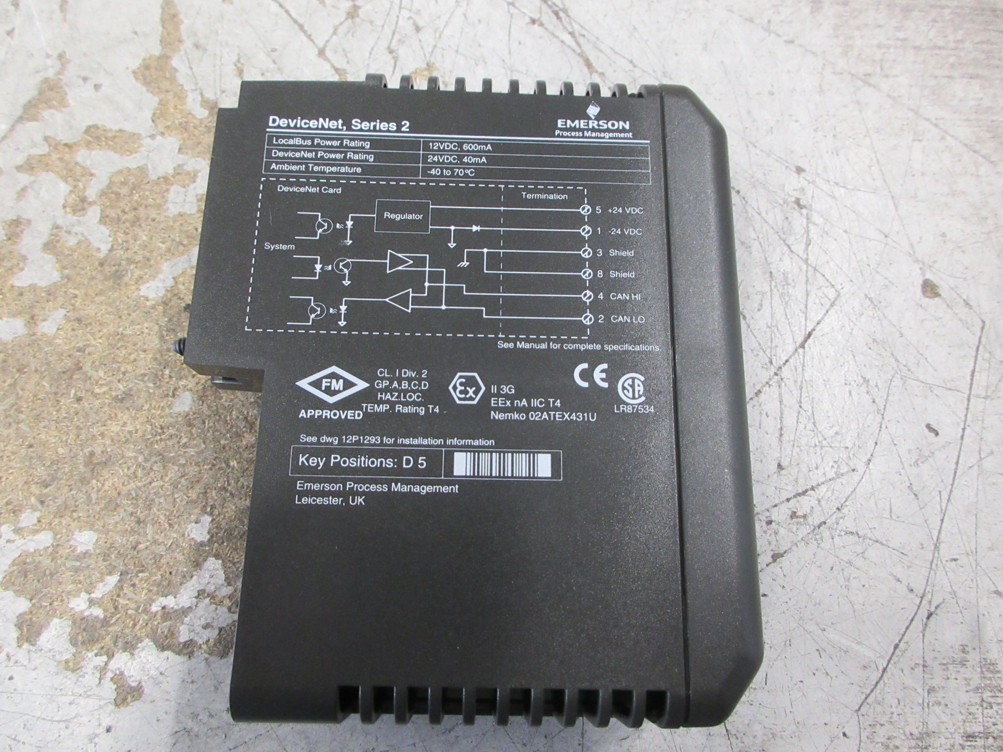 Emerson KJ3244X1-BA1 DevicNet Module 12P2843X022 Ser. 2 Rev. B Used