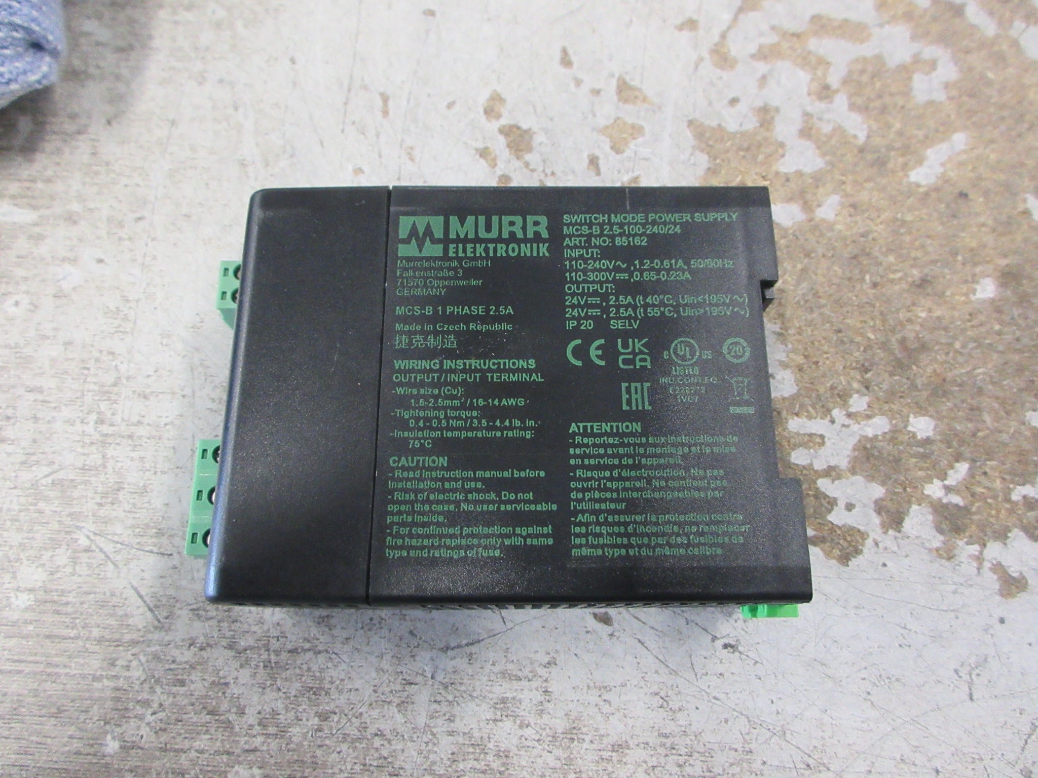 Murr Elektronik MCS-B 2.5-100-240/24 Power Supply 85162 Used