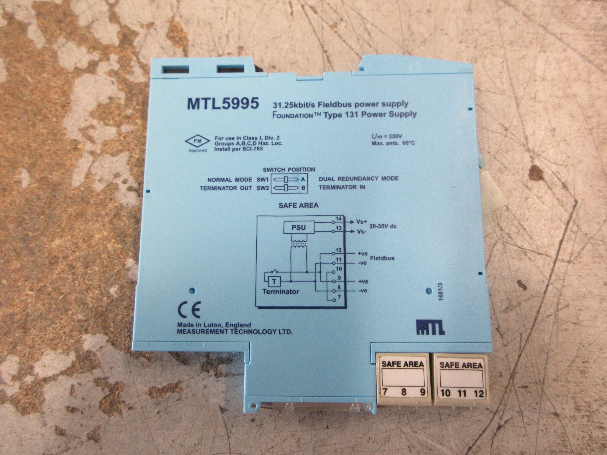 Measurement Technology Fieldbus Power Supply MTL5995 31.25 kbit/s Used