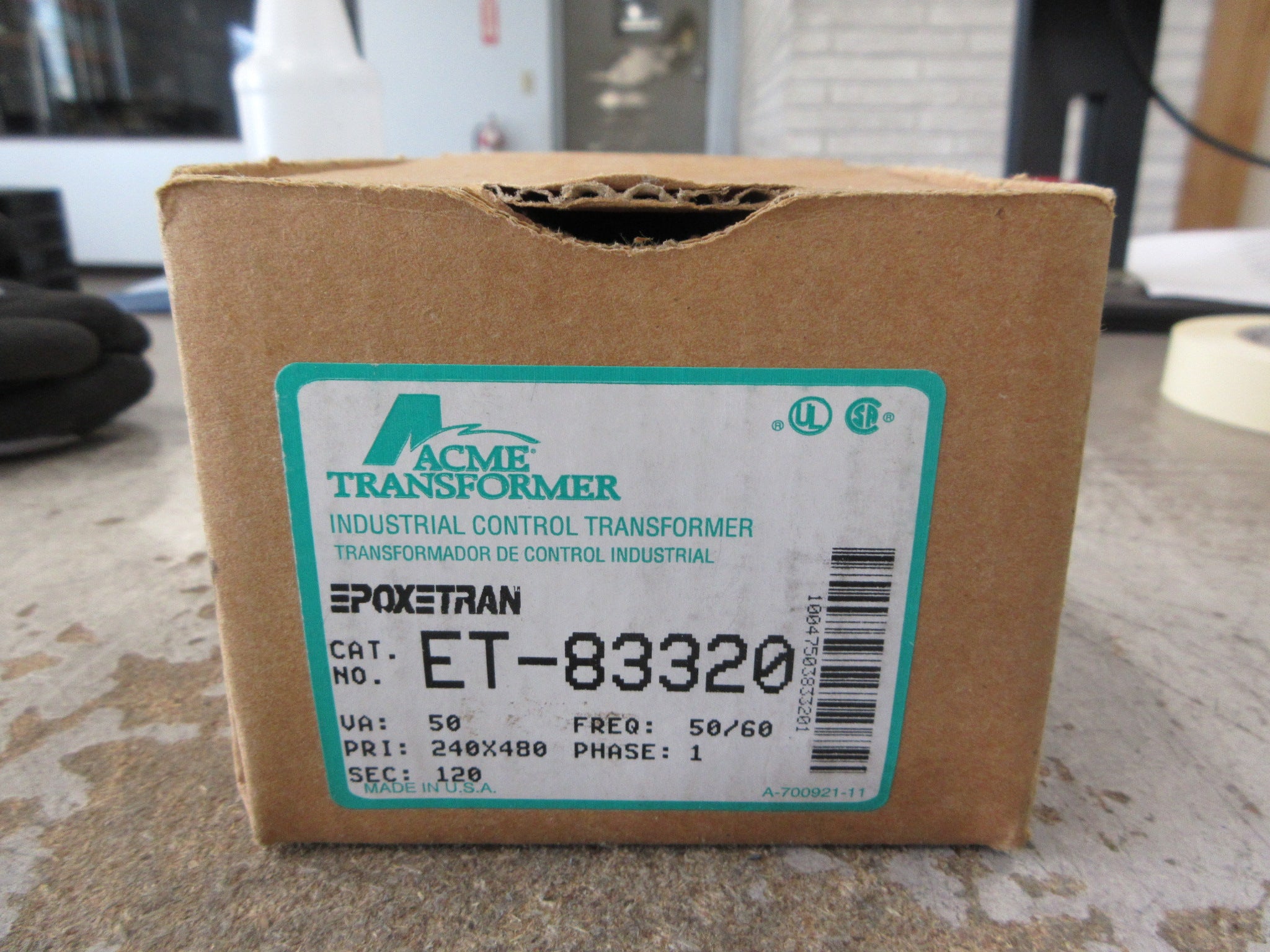 Acme Transformer Epoxetran Control Transformer ET-83320 50VA Pri: 240/480V Used