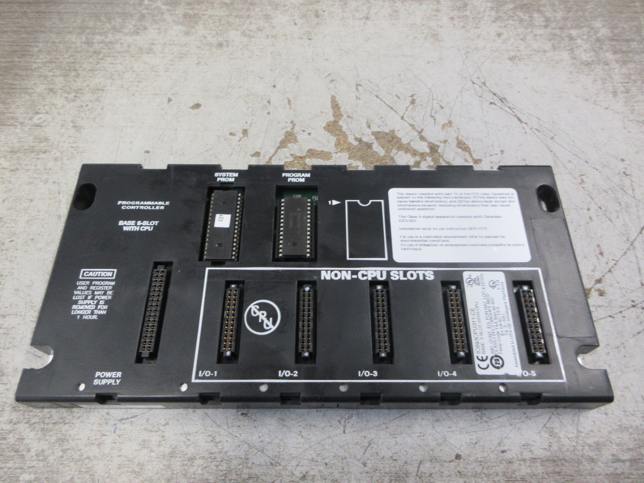 GE Fanuc Base IC693CPU311-CE 5-Slot W/CPU Used