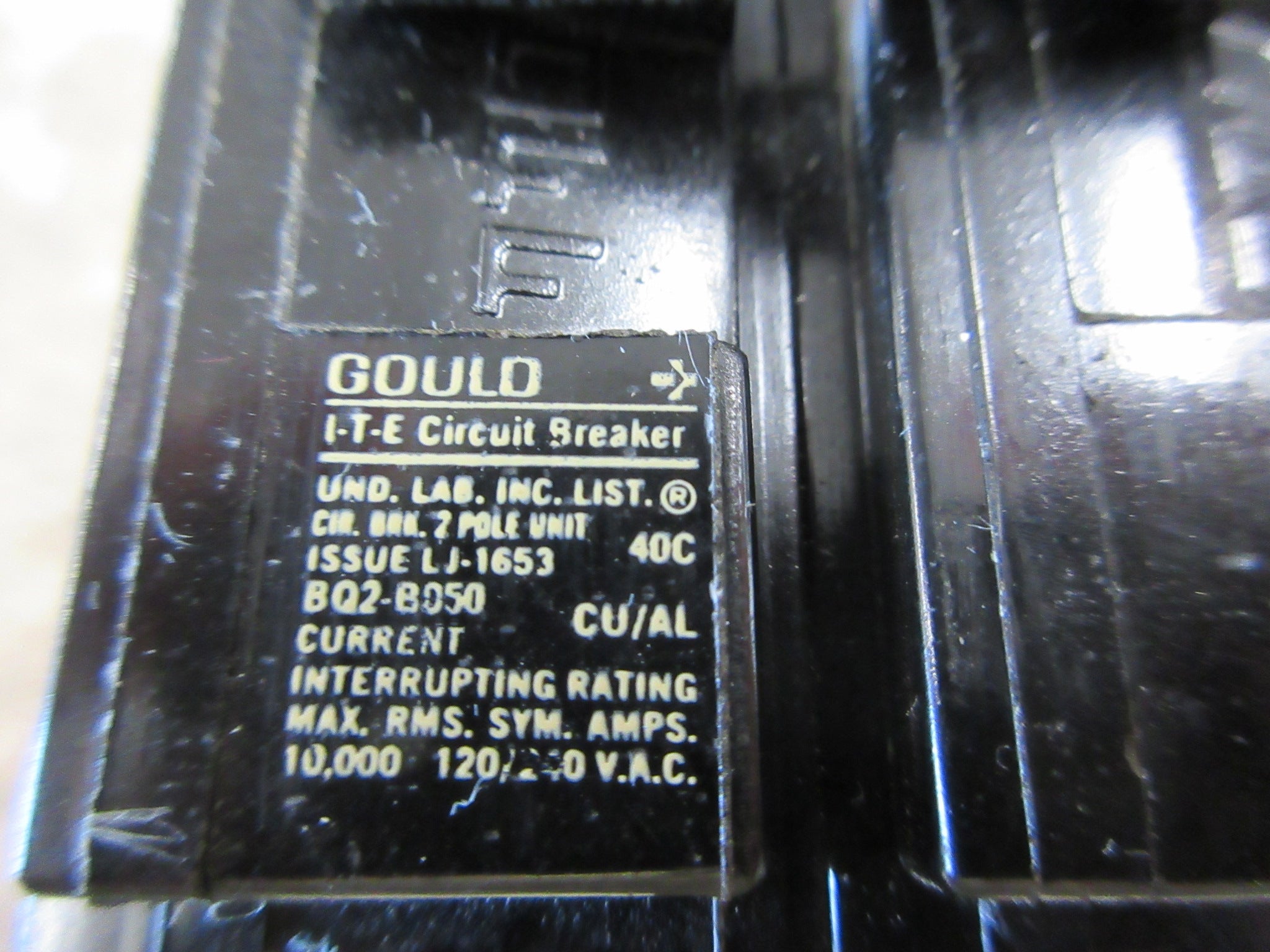 Gould ITE Bolt-On Circuit Breaker BQ2-B050 50A 120/240V 2P Used