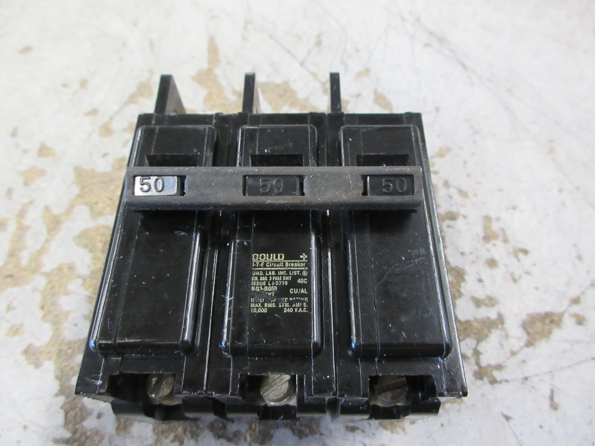 Gould ITE Bolt-On Circuit Breaker BQ3-B050 50A 240V 3P Used