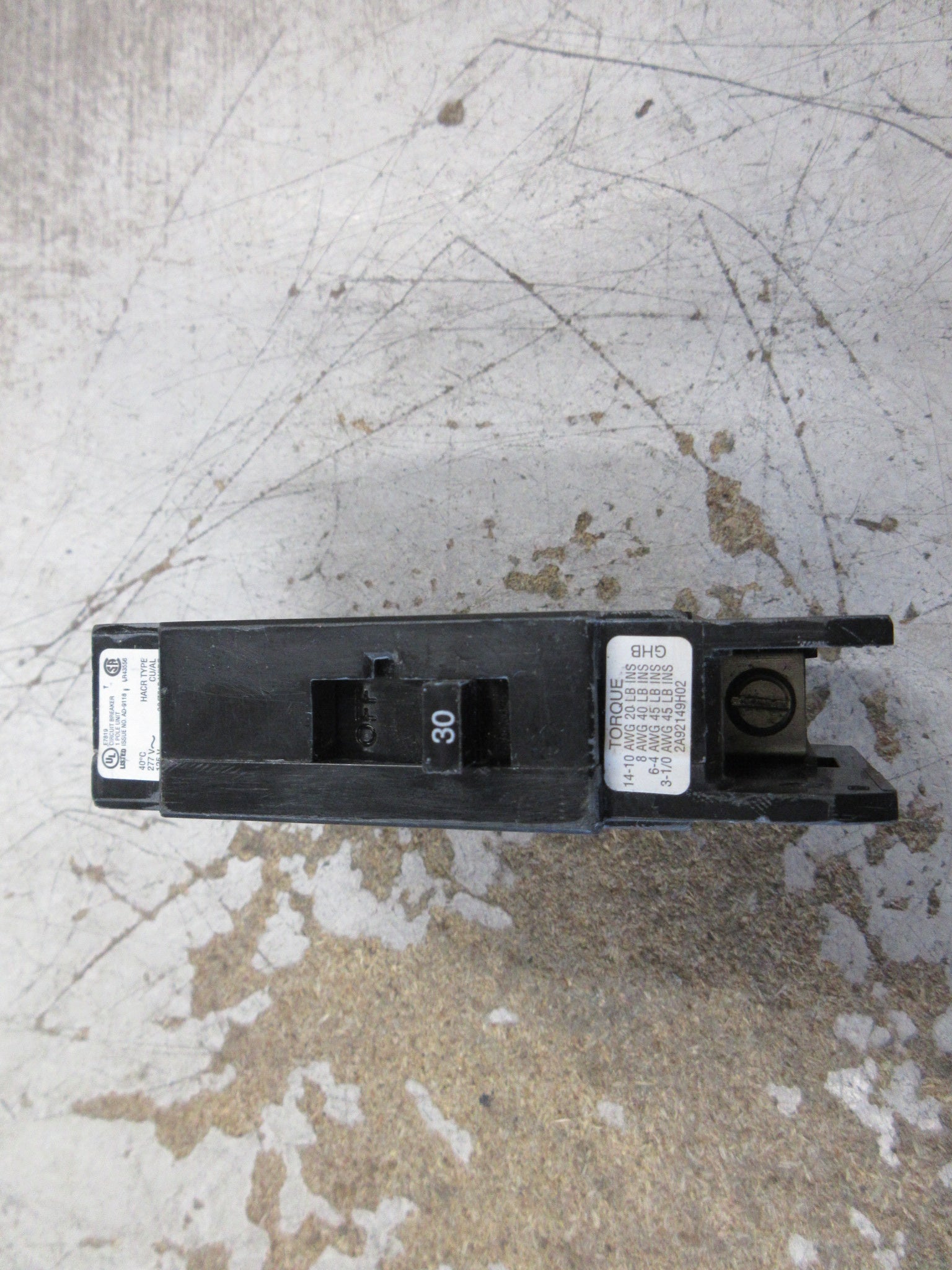 Eaton Bolt-On Circuit Breaker GHB1030 30A 120/277V 1P Used