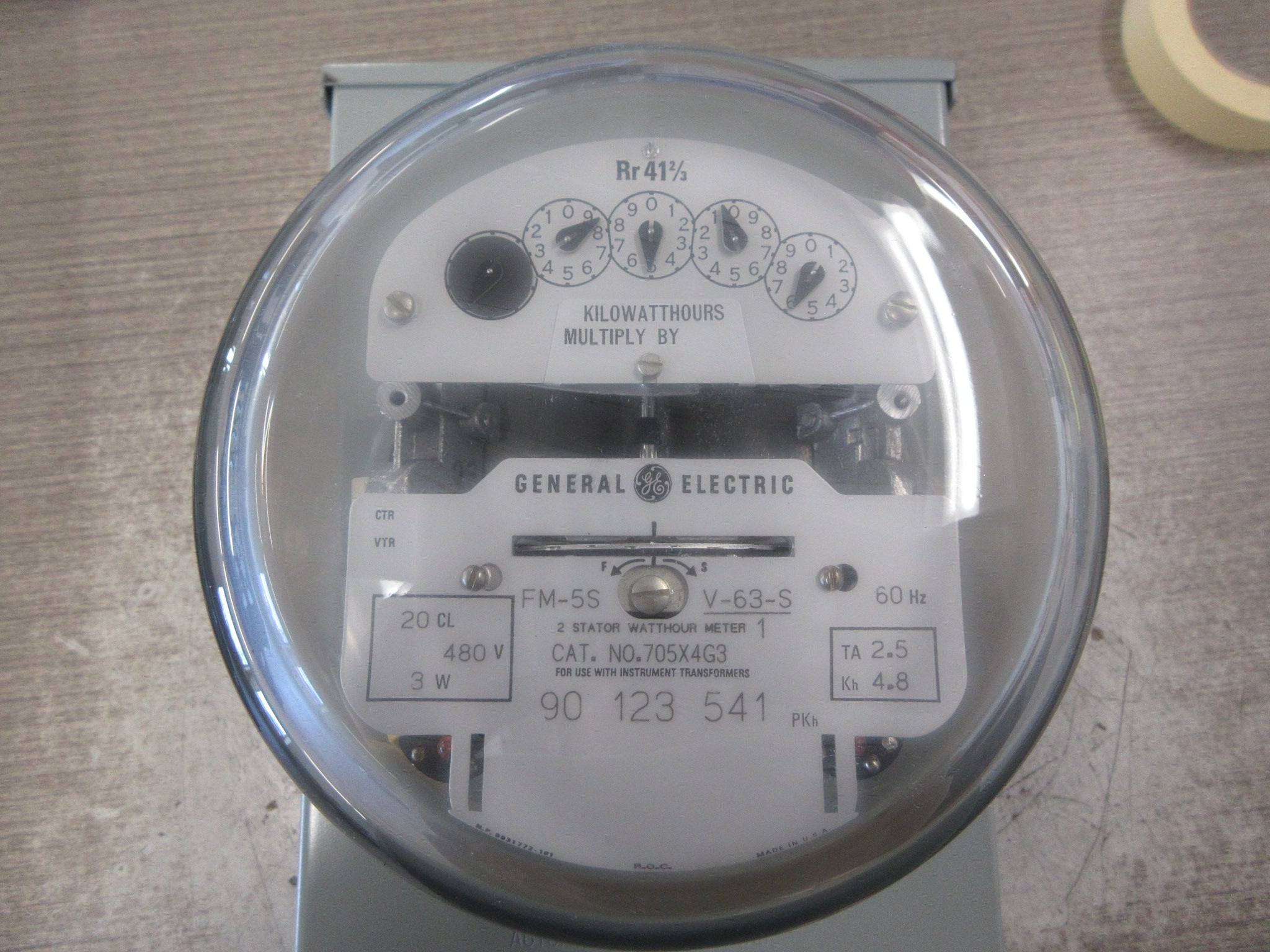 GE Kilowatthour Meter 705X4G3 480V 60Hz Used
