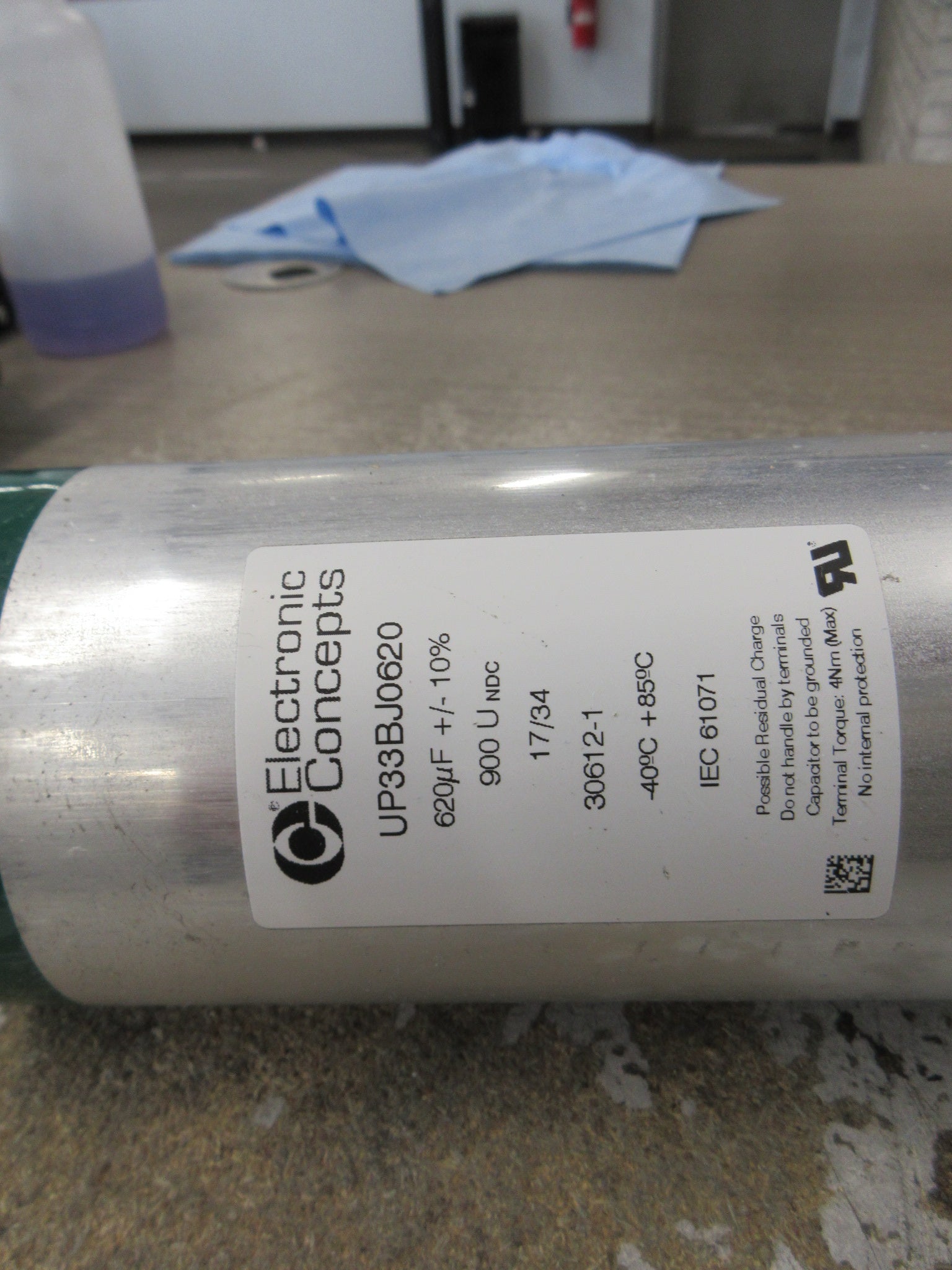 Electronic Concepts Capacitor UP33BJ0620 620uF Used