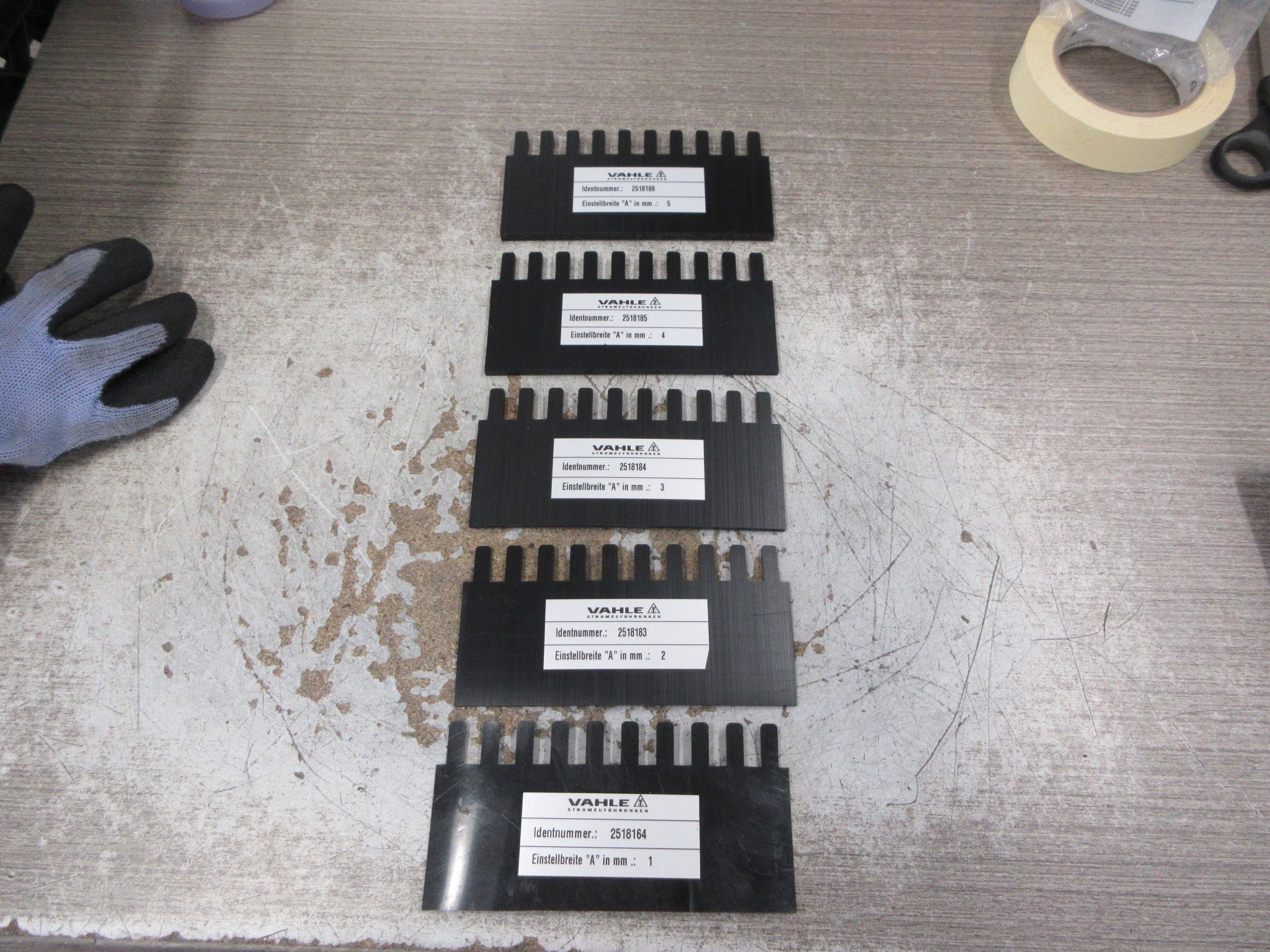 Vahle Mounting Comb Set 781112 KS-VKS 10 1mm-5mm New Surplus