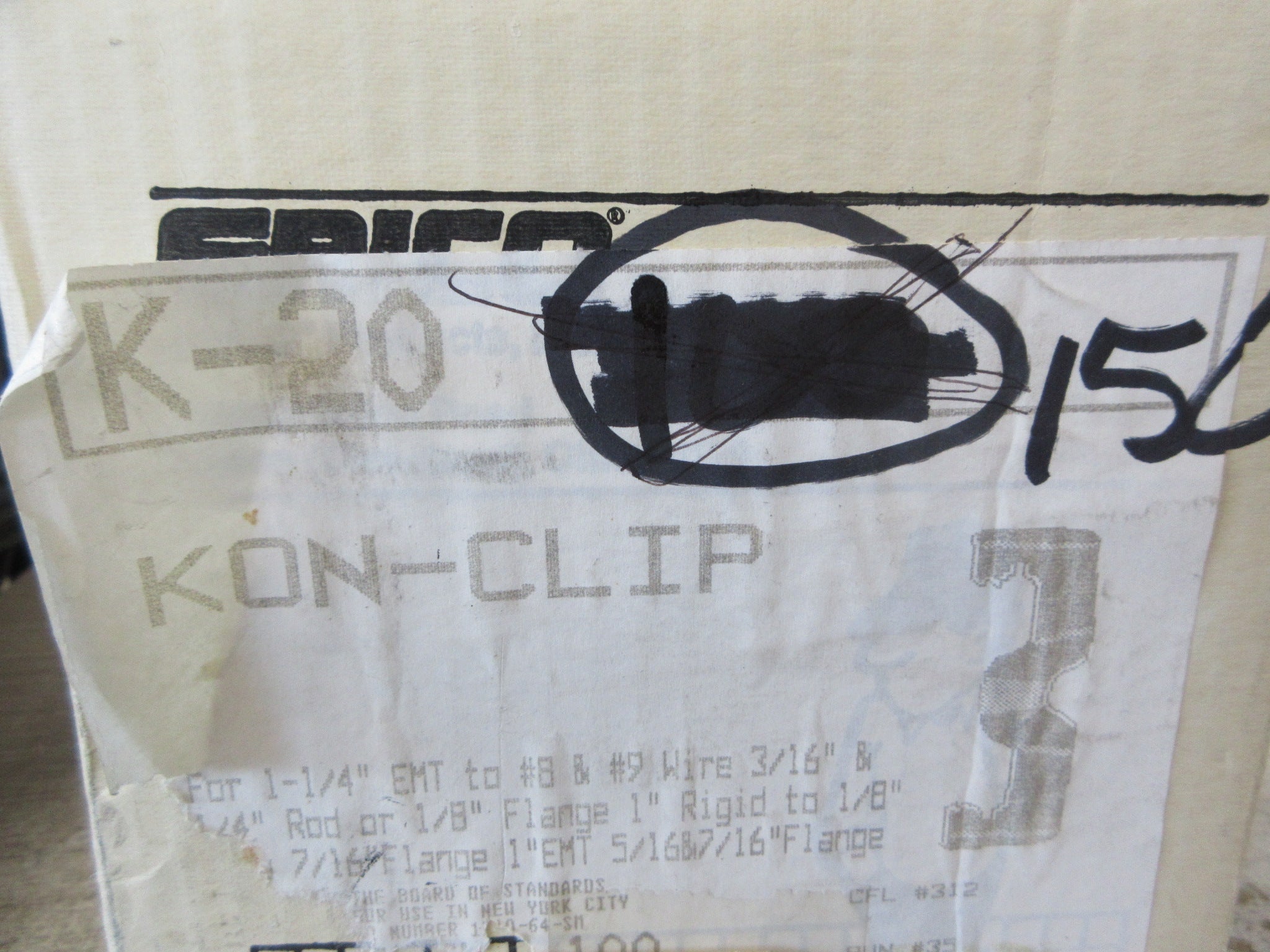 Erico Caddy Kon-Clip K-20 *Box of 150* New Surplus