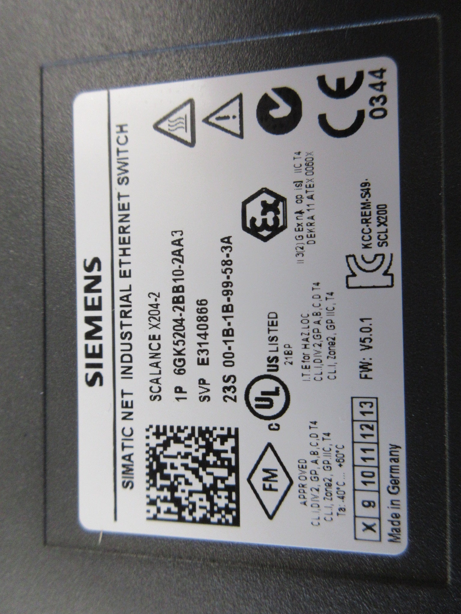 Siemens Scalance X204-2 Simaitc Net Industrial Ethernet Switch Used