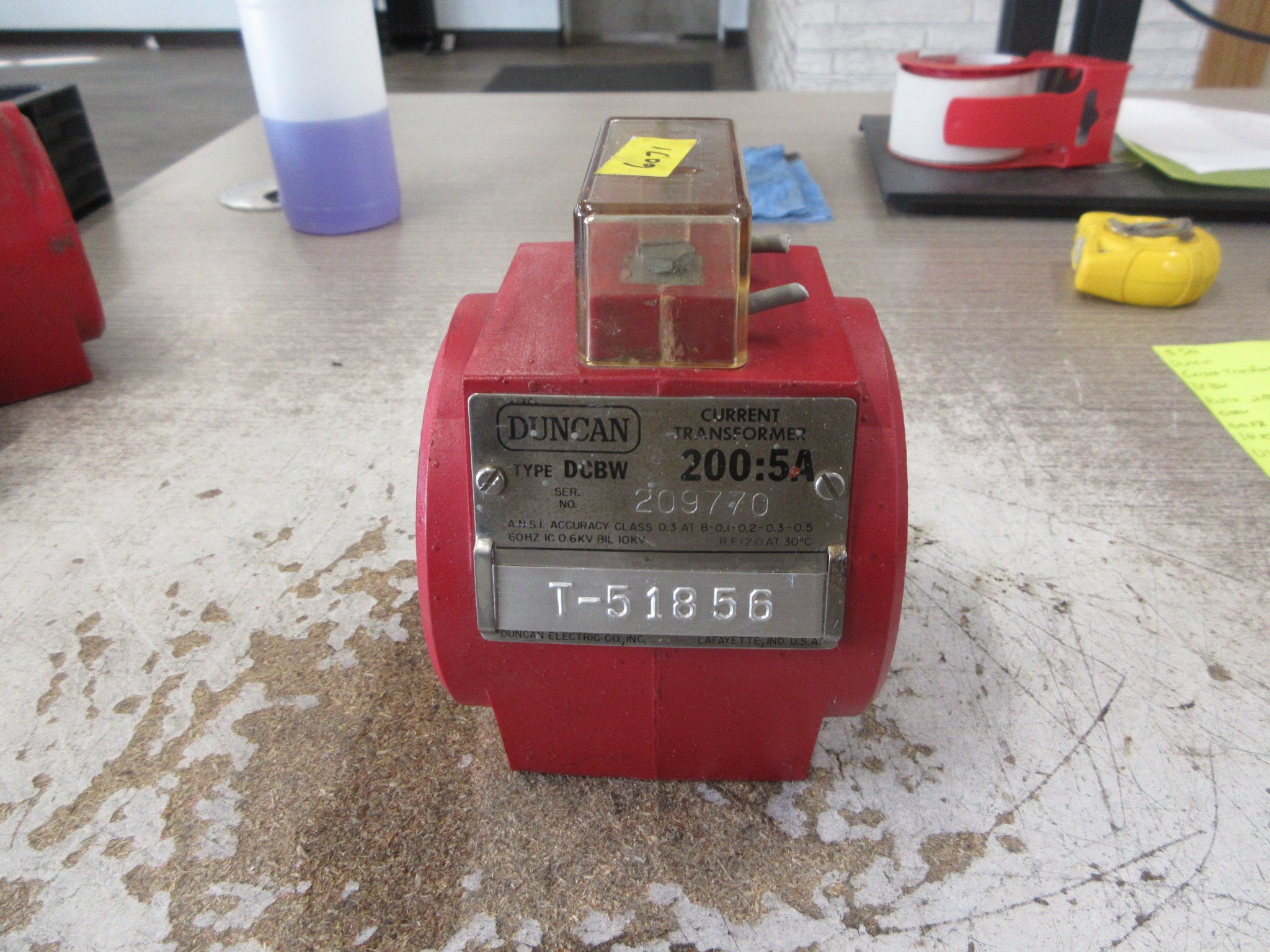 Duncan Current Transformer DCBW Ratio 200:5A 600V 60Hz 10KV BIL Used