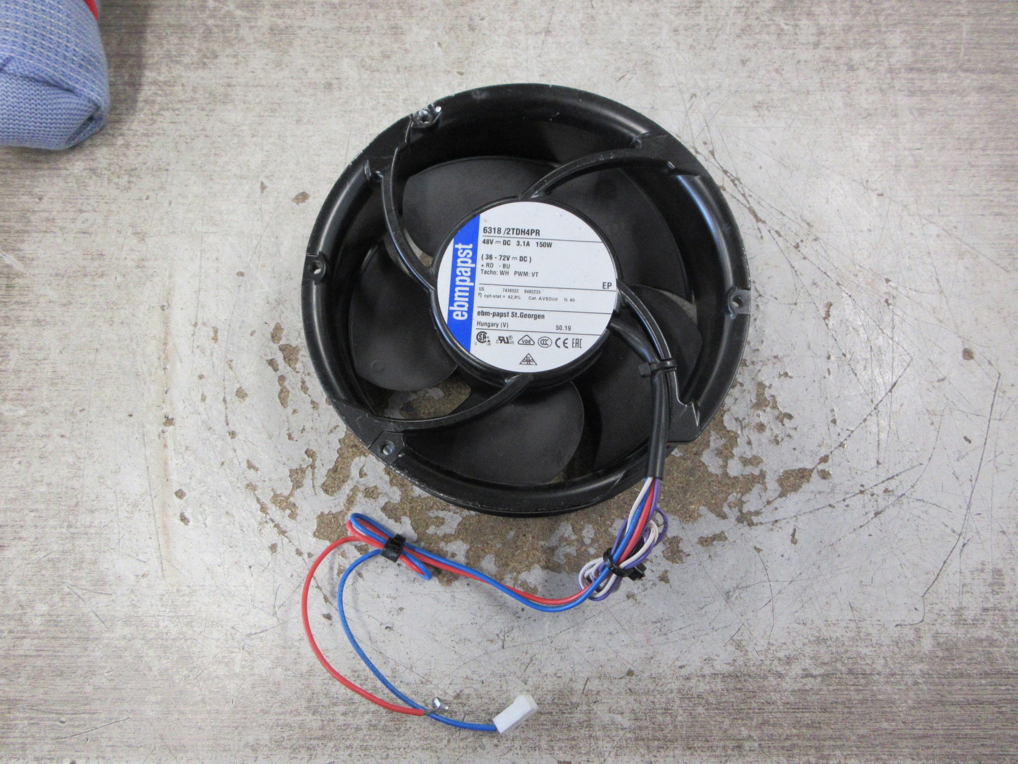 ebmpapst Axial Fan 6318/2TDH4PR 150W 48VDC 3.1A Used