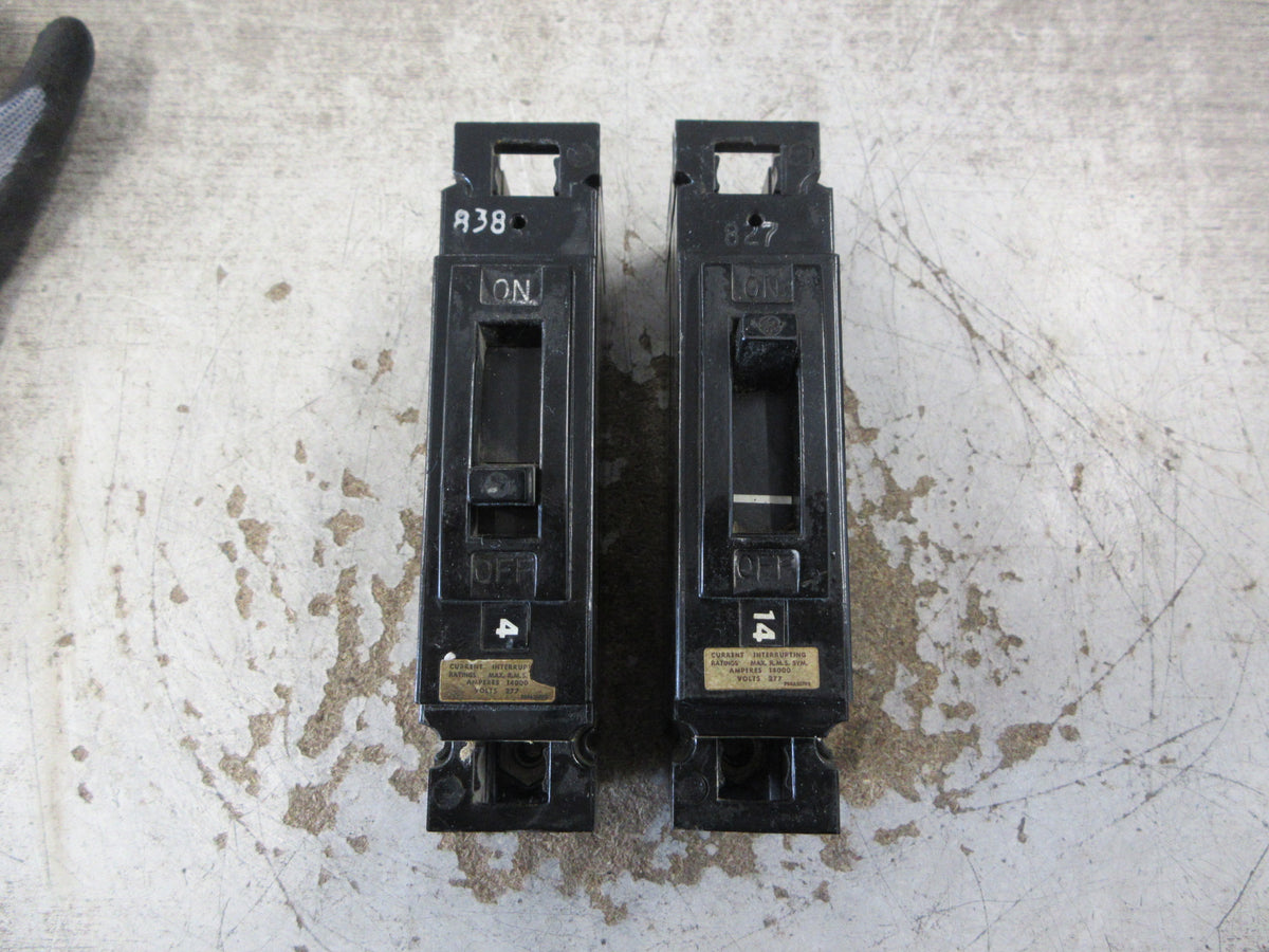 GE Circuit Breaker TEF113020 20A 277V 1P *Lot of 2* Used