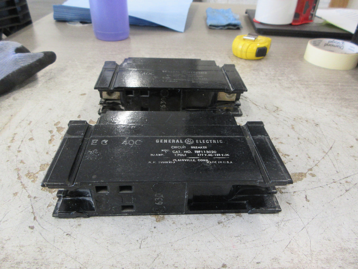 GE Circuit Breaker TEF113020 20A 277V 1P *Lot of 2* Used