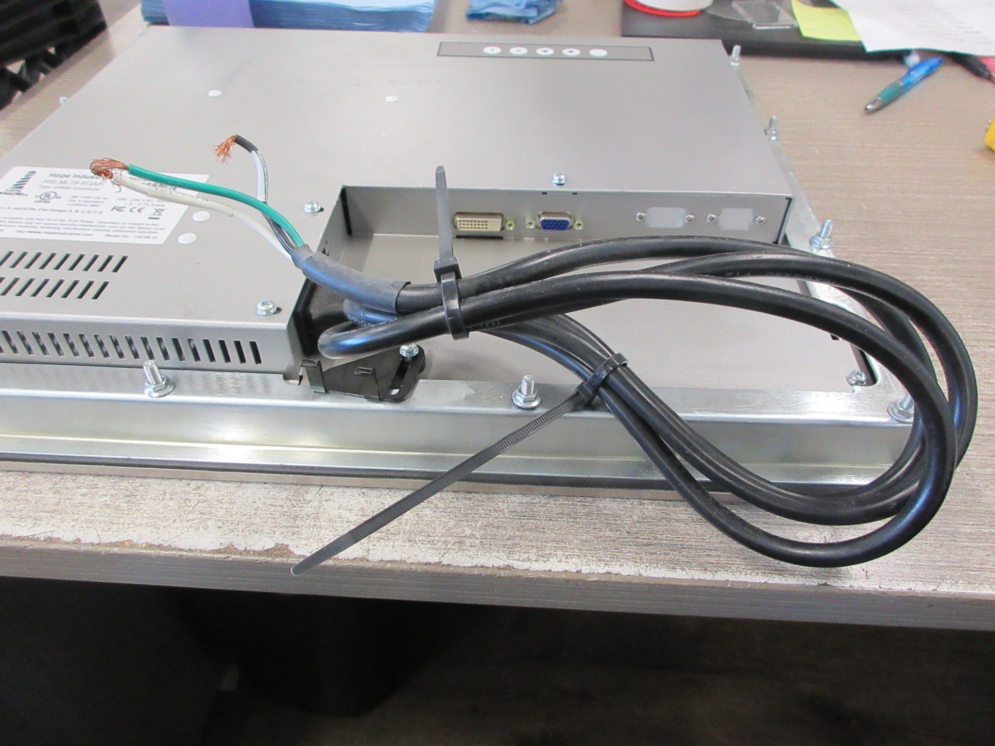 Hope Industrial Systems Panel Mount Touch Screen Monitor HIS-ML19-SGAH Used