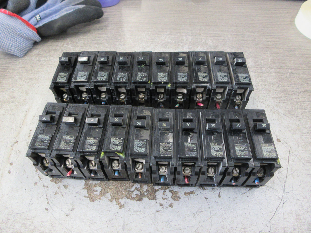 Gould ITE Type QP Clip-On Circuit Breaker Q120 20A 120/240V 1P *Lot of 20* Used