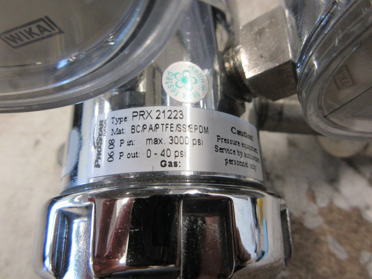 ProStar Platinum Gas Regulator PRX21223 Ranges: 0-60 PSI 0-4000 PSI Used