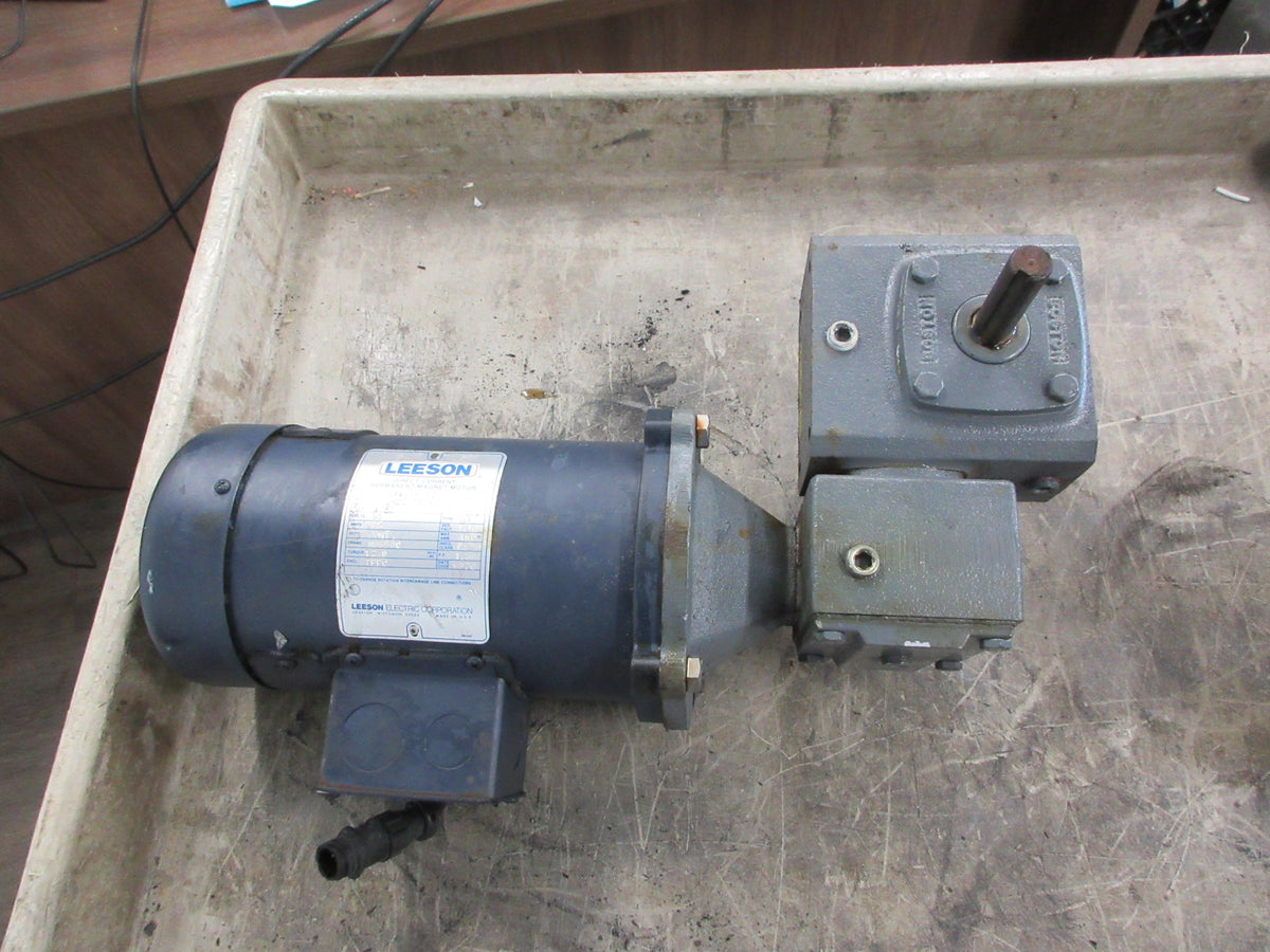 Leeson Gearmotor C42D17FK4A 1/3HP 90V 3.5A 1750RPM Frame: MSS56C ENCL: TEFC Used