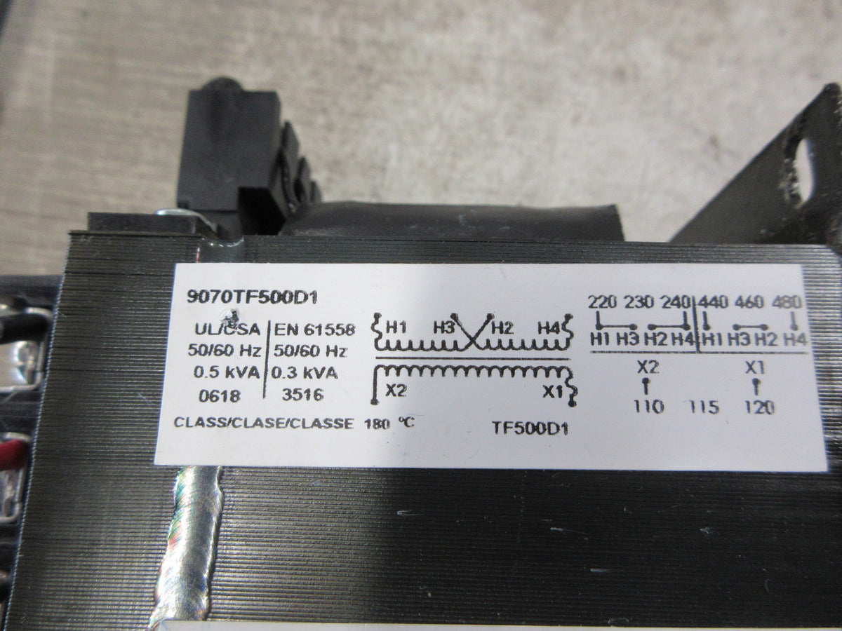 Square D Transformer 9070TF500D1 500 VA Pri:240/480, Sec: 120V Used