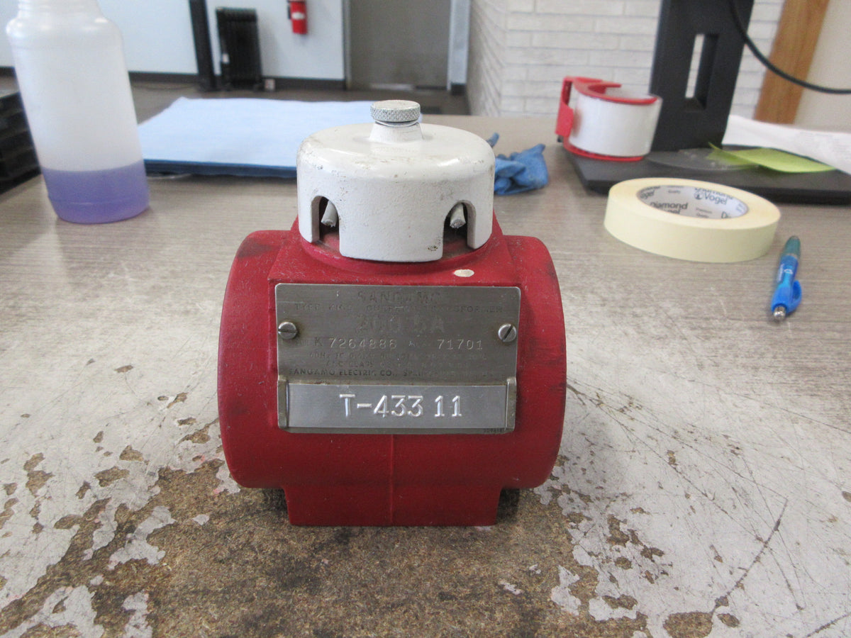 Sangamo Type KH-6 Current Transformer 71701 Ratio 200:5A 600V 60Hz 10KV BIL Used