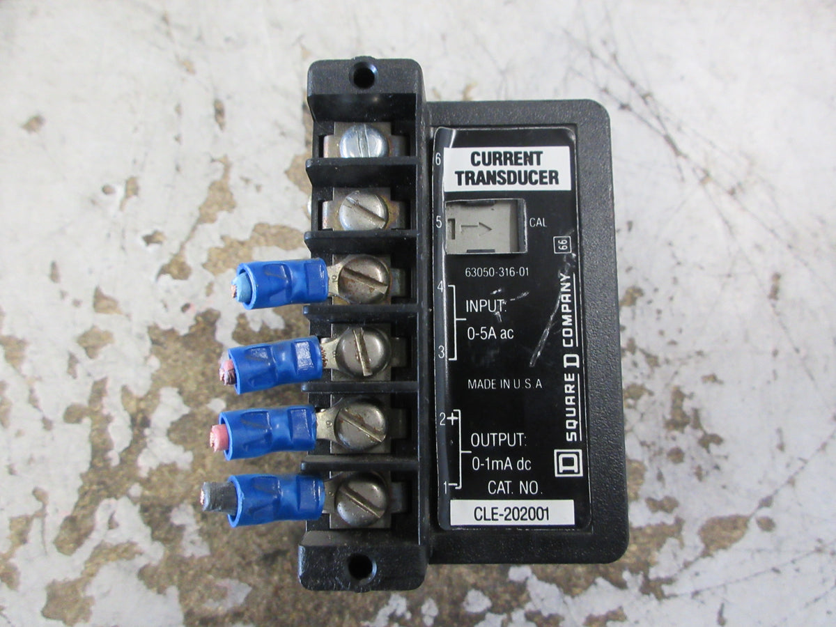 Square D Current Transformer CLE-202001 Input: 0-5A AC Output: 0-1mA DC Used