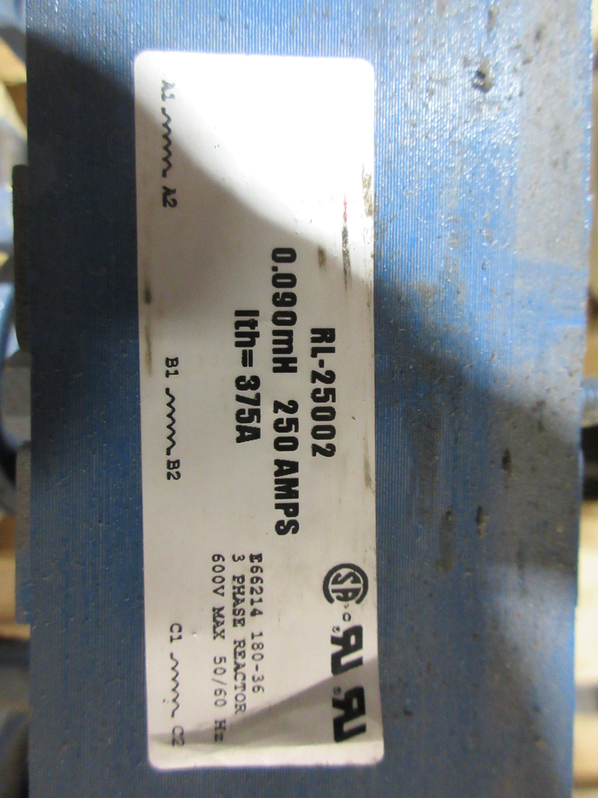 MTE 3Ph Line Reactor RL-25002 0.090mH 250A 600V 50/60Hz Used