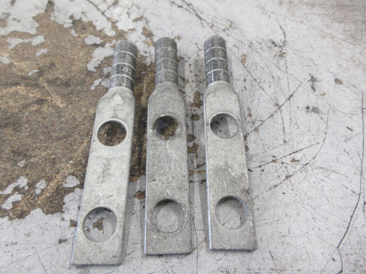 Burndy Crimp Lug YA26-2N 2/0 AWG 2-Hole *Lot of 3* *No Box* New Surplus