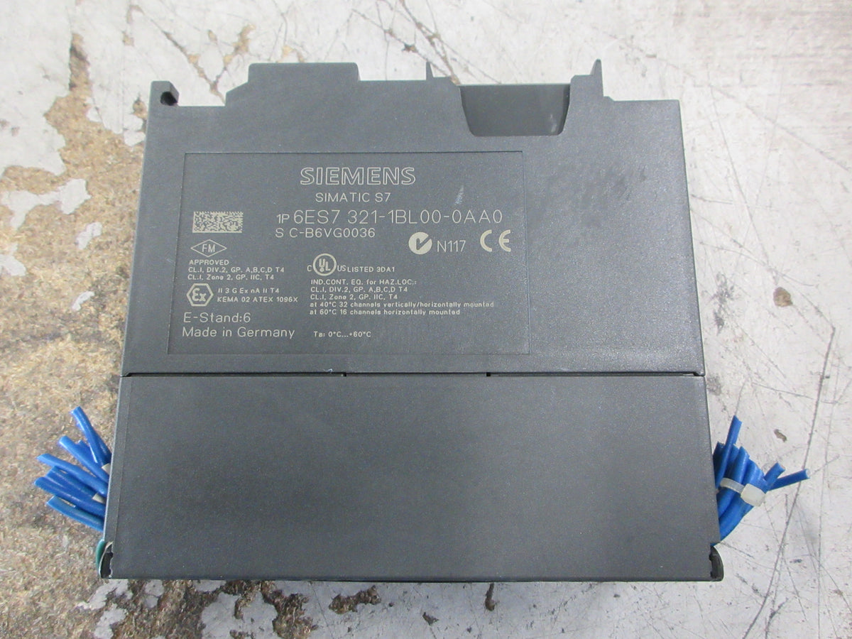 Siemens Simatic S7 PLC Module 6ES7 321-1BL00-0AA0 E-Stand: 6 Used
