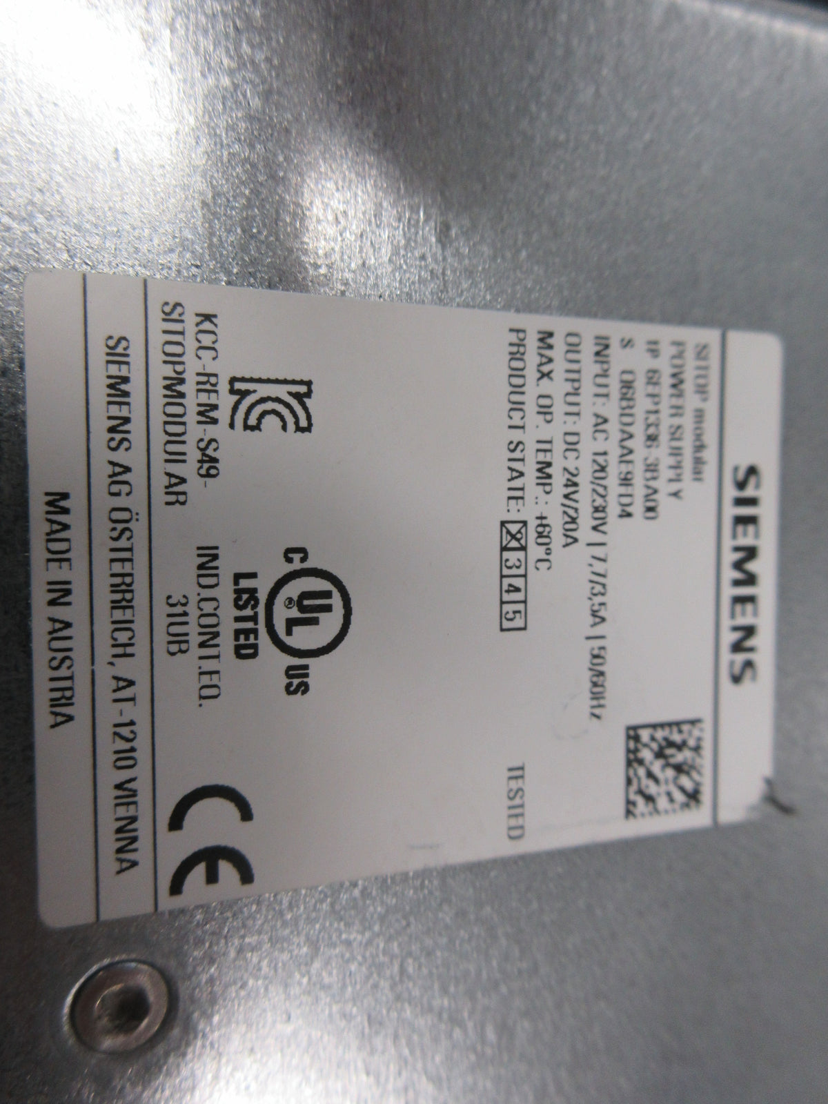 Siemens SITOP Modular Power Supply 6EP1336-3BA00 Used