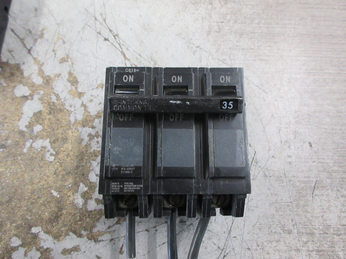 GE Clip-On Circuit Breaker THQL32035 35A 240V 3P Used
