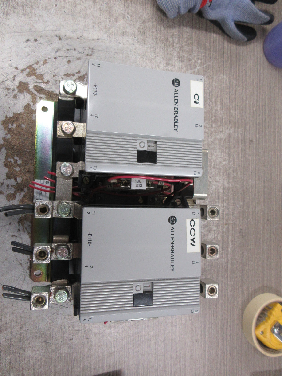 Allen-Bradley Reversing Contactor 104-B110ND3 Ser. A 120V Coil 110A 600V Used