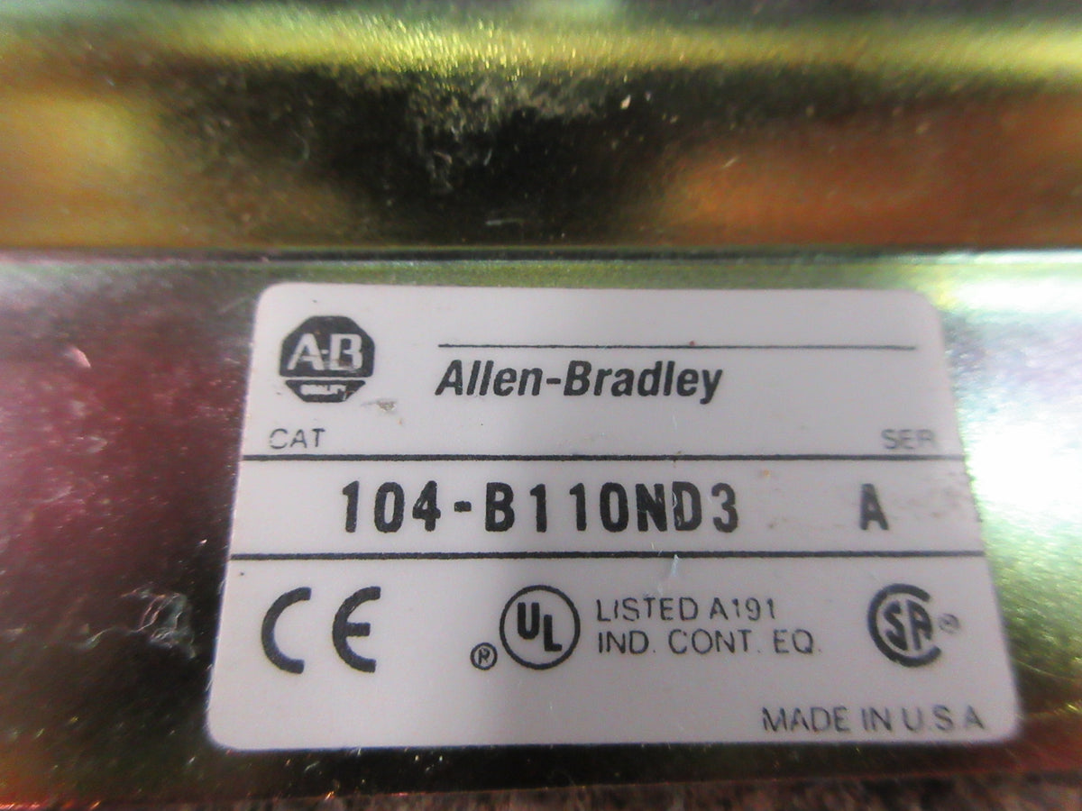 Allen-Bradley Reversing Contactor 104-B110ND3 Ser. A 120V Coil 110A 600V Used