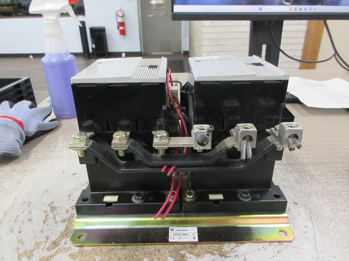 Allen-Bradley Reversing Contactor 104-B110ND3 Ser. A 120V Coil 110A 600V Used