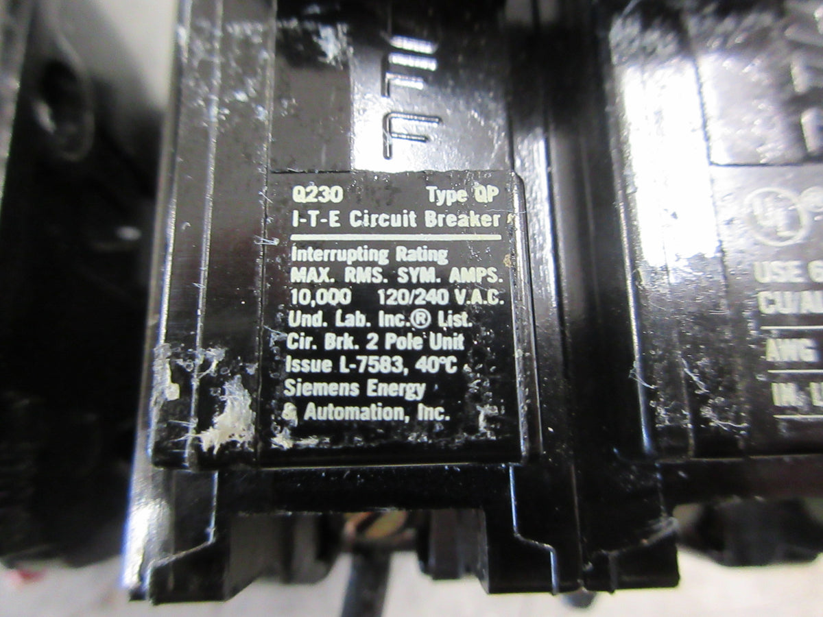 Siemens ITE Type QP Clip-On Circuit Breaker Q230 30A 120/240V 2P *Lot of 2* Used