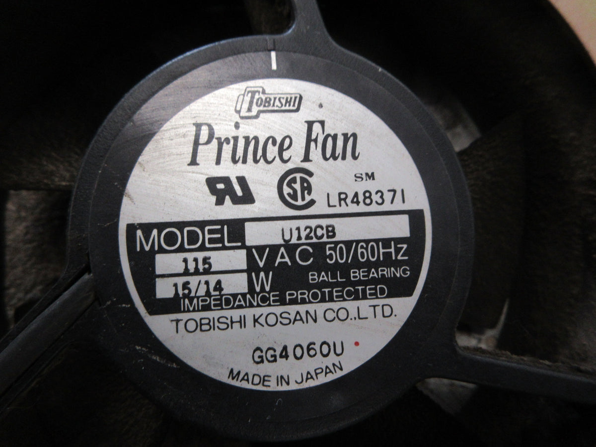 Tobishi Prince Fan Assembly U12CB 115V 50/60Hz 15/14W 2-Fan Used