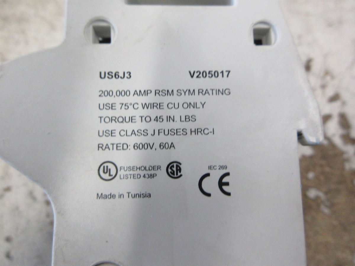 Ferraz Shawmut Fuse Holder US6J3 60A 600V 3P Used
