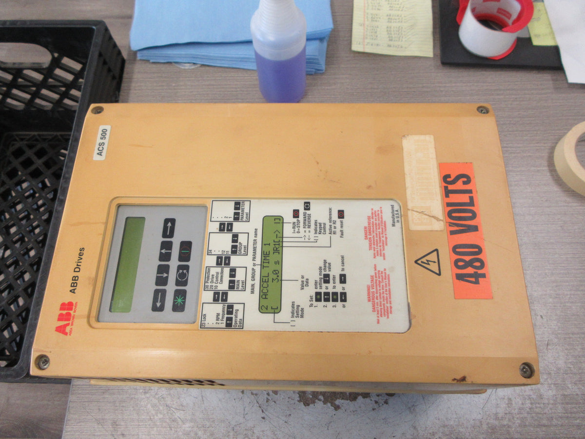 ABB ACS 500 AC Drive ACS501-007-4-00P2 7.5HP Used