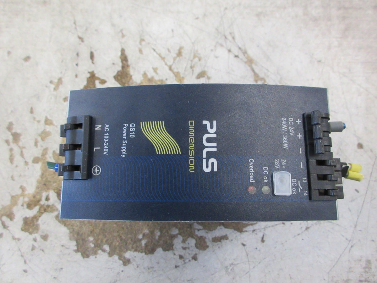 Puls Dimension Power Supply QS10.241 240W Output: 24-28 VDC 10-9A Used