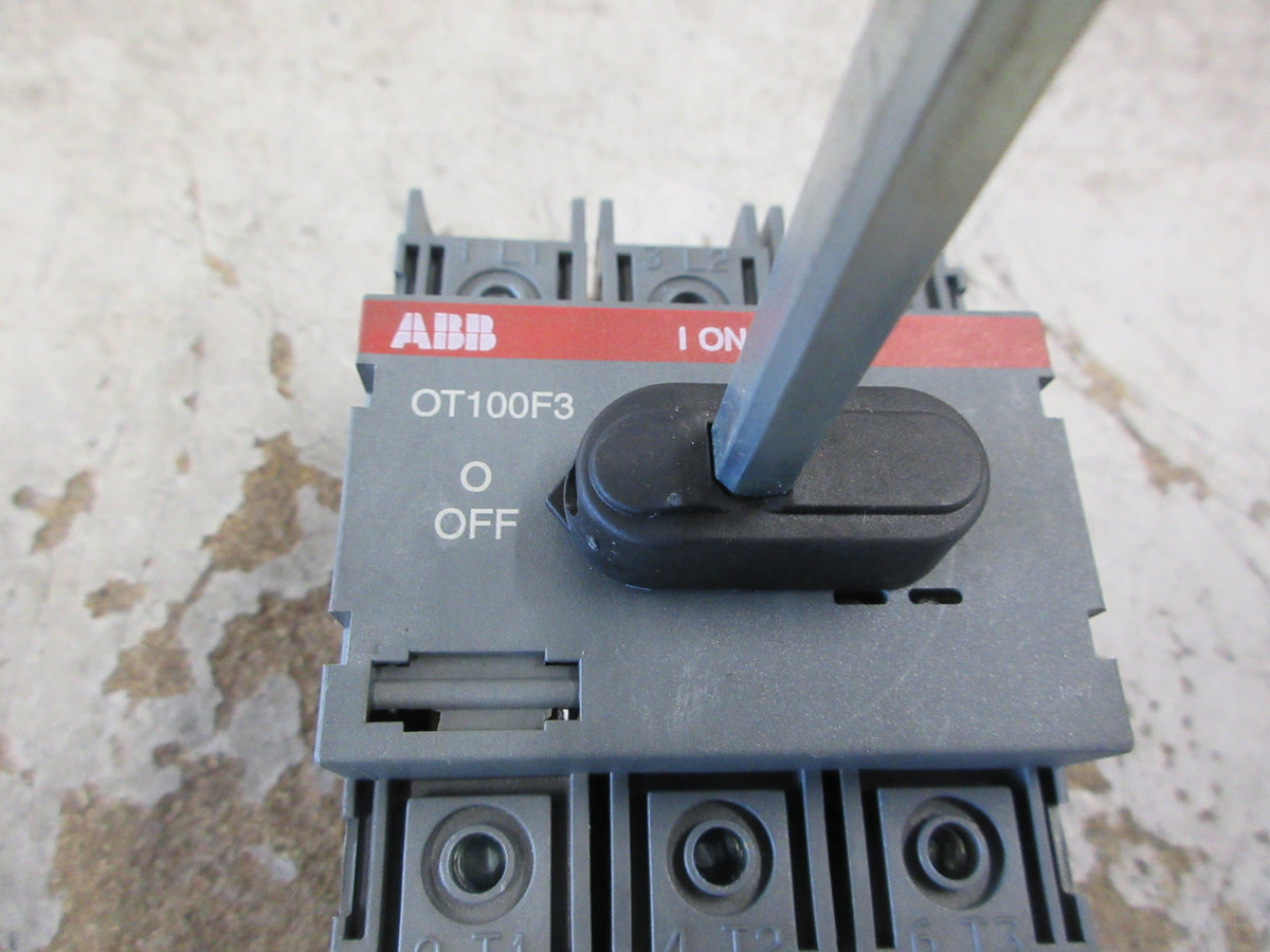 ABB Disconnect Switch OT100F3 100A 600V 3Ph Used